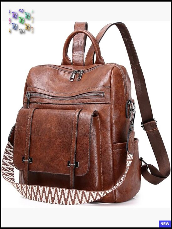 PU Leather Backpack Purse Ladies Convertible Shoulder Bag Travel Work main image 6